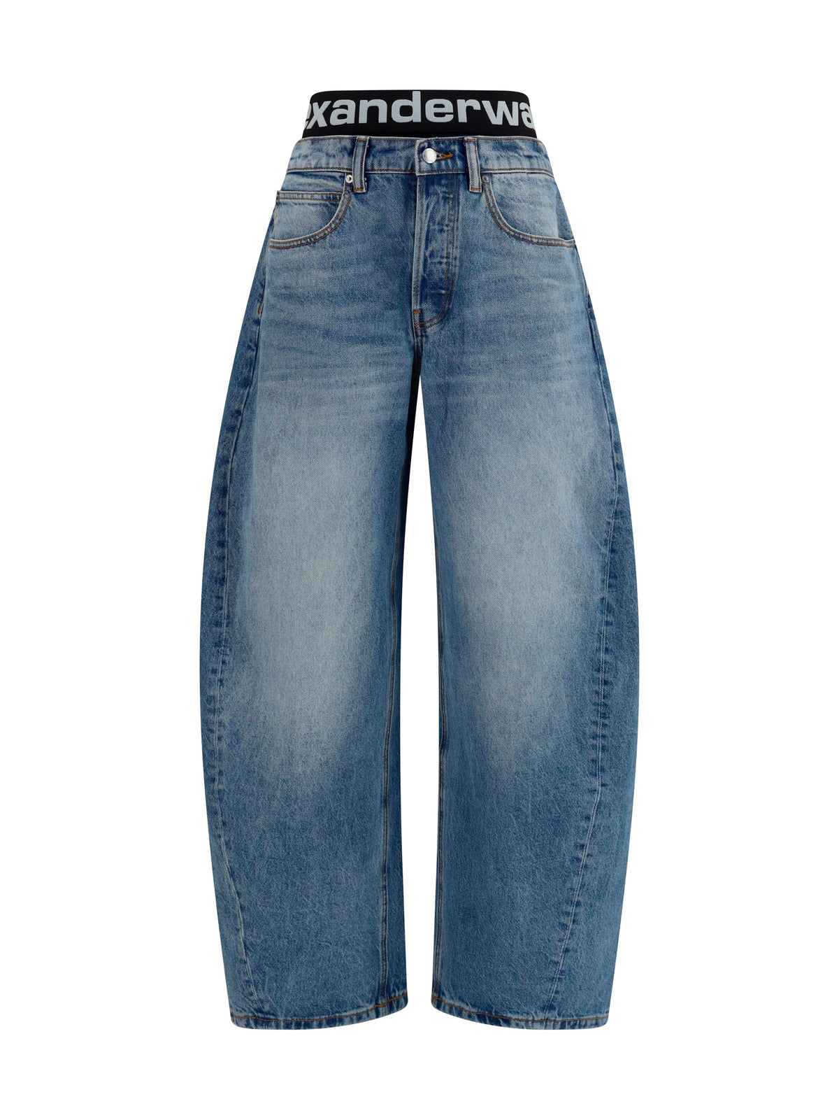 Alexander Wang Women Layered Belt Logo-Waist Jeans