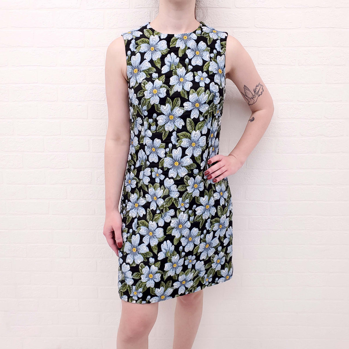 DOLCE & GABBANA FLORAL BROCADE DRESS - SIZE 42