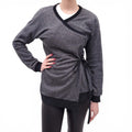 DRIES VAN NOTEN HEATHER GREY SWEATSHIRT WITH BELT - SIZE M