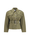 Alexander Mcqueen Women Cropped Belted High-Neck Jacket