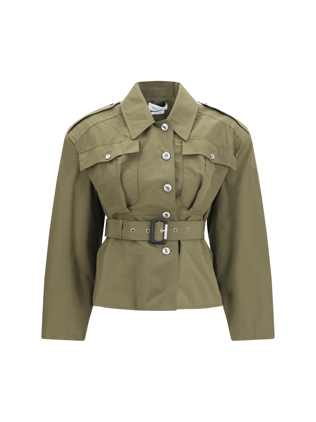 Alexander Mcqueen Women Cropped Belted High-Neck Jacket