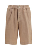 Brunello Cucinelli Men Lightweight Délavé Linen Shorts