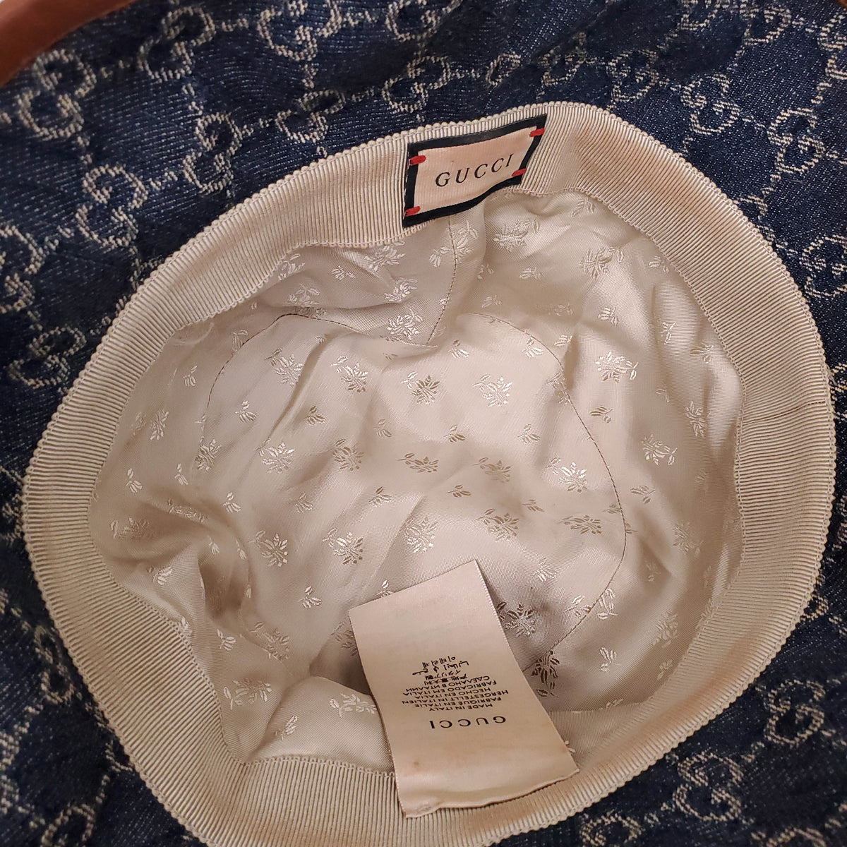 GUCCI DENIM BUCKET HAT - SIZE L