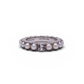 HATTON LABS SILVER PEARL AND CRYSTAL RING - SIZE 9