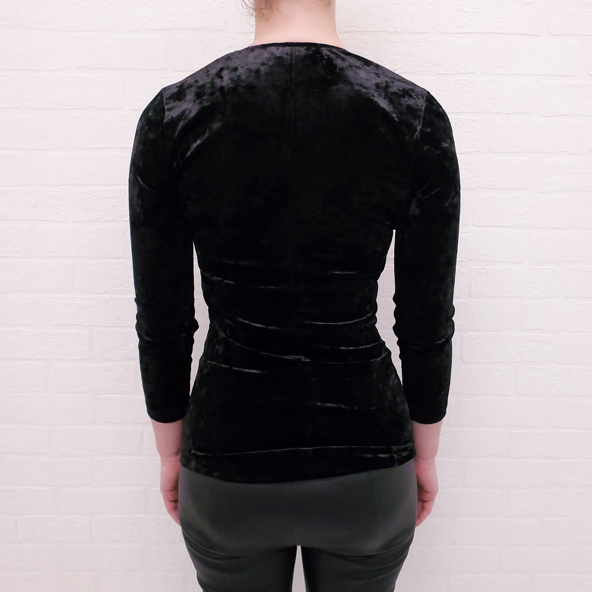 ISABEL MARANT BLACK VELVET 'GUBAIA' TOP - SIZE 38