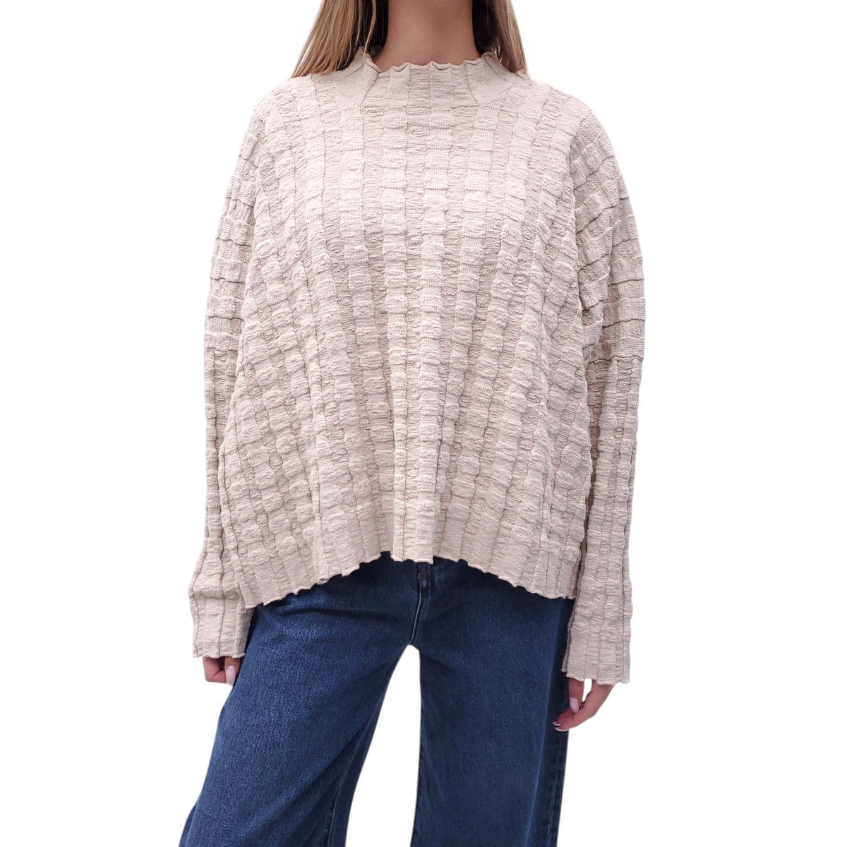 LAUREN MANOOGIAN OVERSIZED COTTON AND LYCRA SWEATER - SIZE O/S