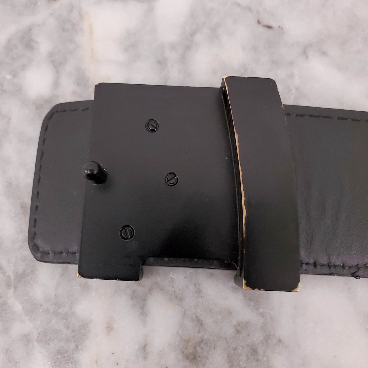LOUIS VUITTON DAMIER LOGO BELT - SIZE 90