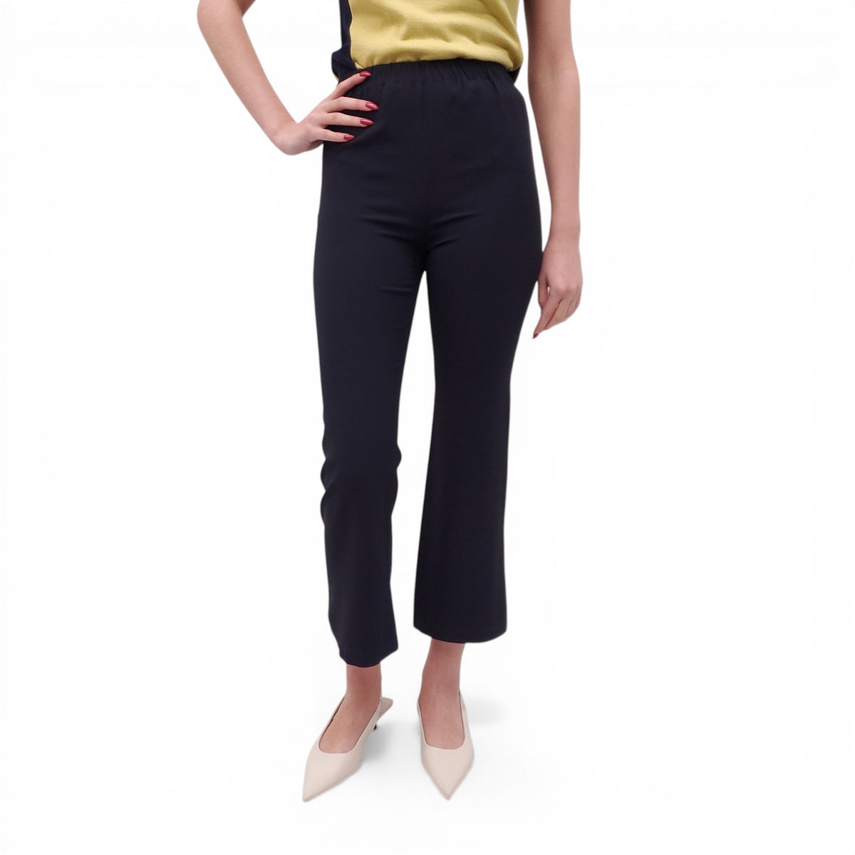 MARNI NAVY ELASTIC WAIST TROUSERS - SIZE 40