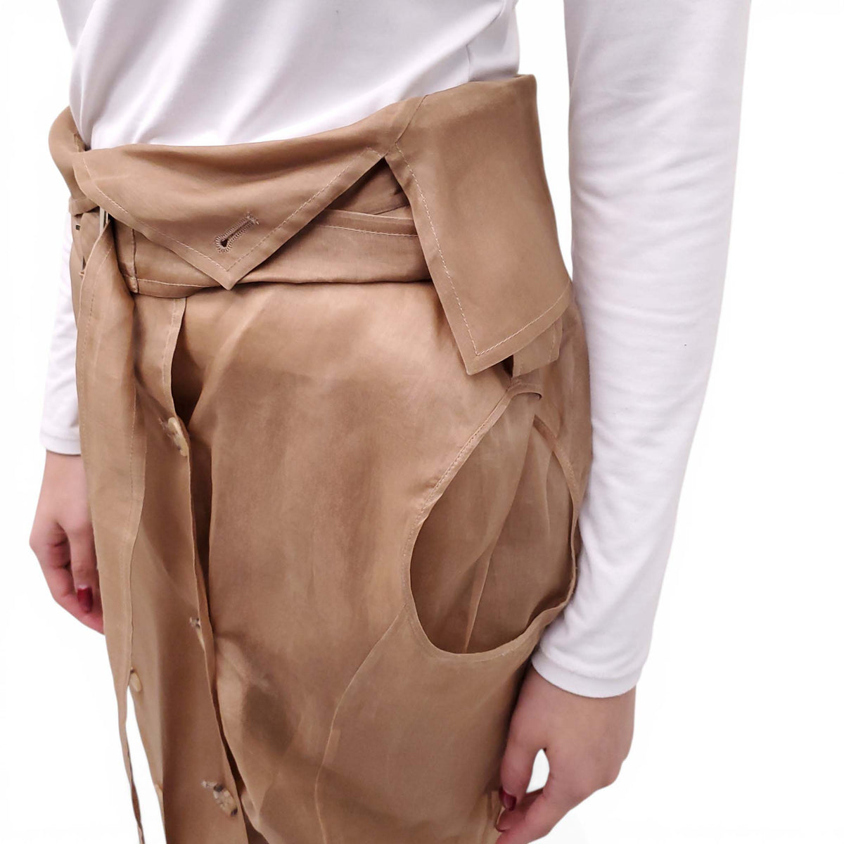 MAX MARA SHEER TRENCH STYLE SKIRT - SIZE 42