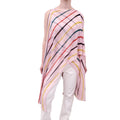 MISSONI PINK STRIPED SLEEVELESS ASYMMETRICAL KNIT TOP - SIZE 38