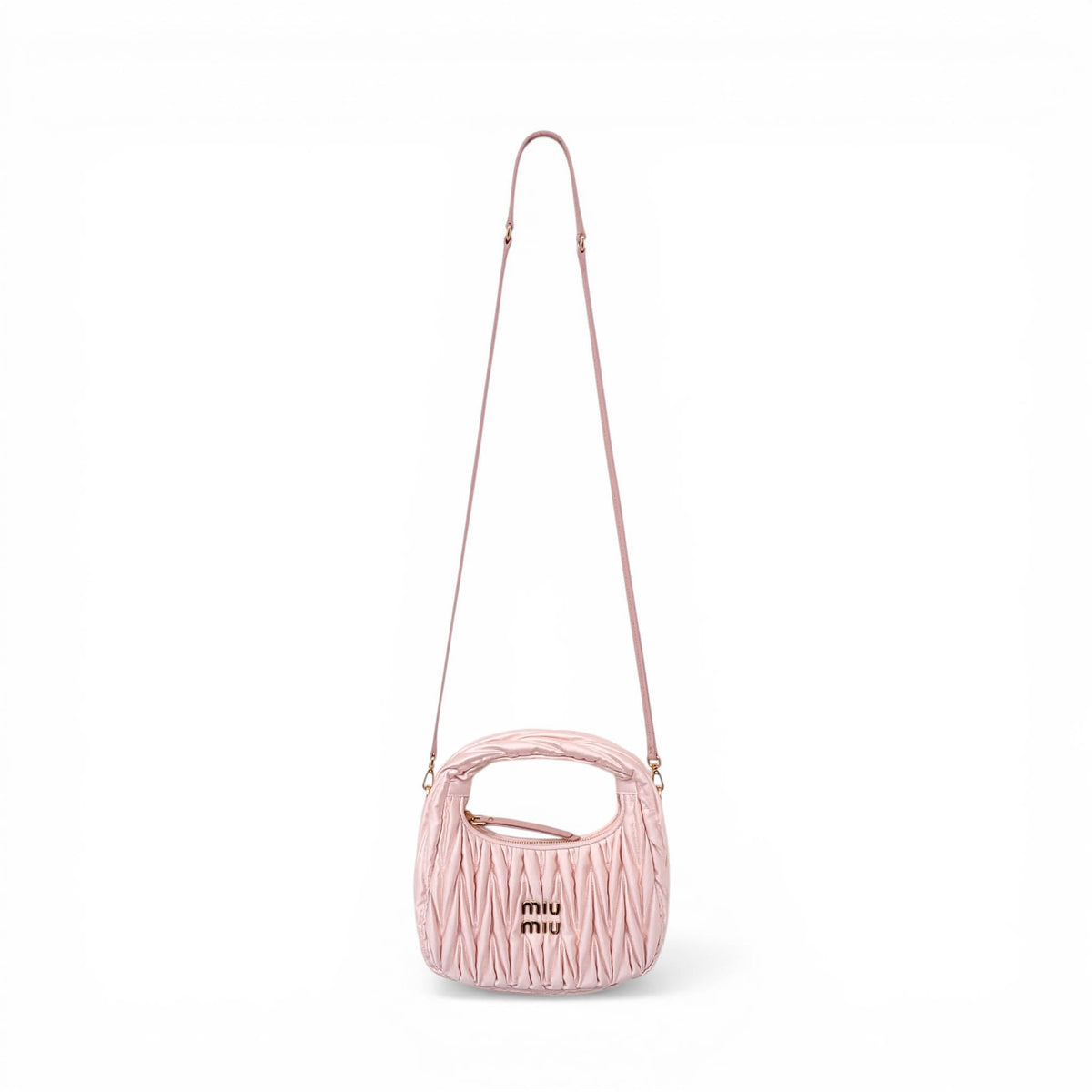 MIU MIU PINK SATIN MINI WANDER BAG