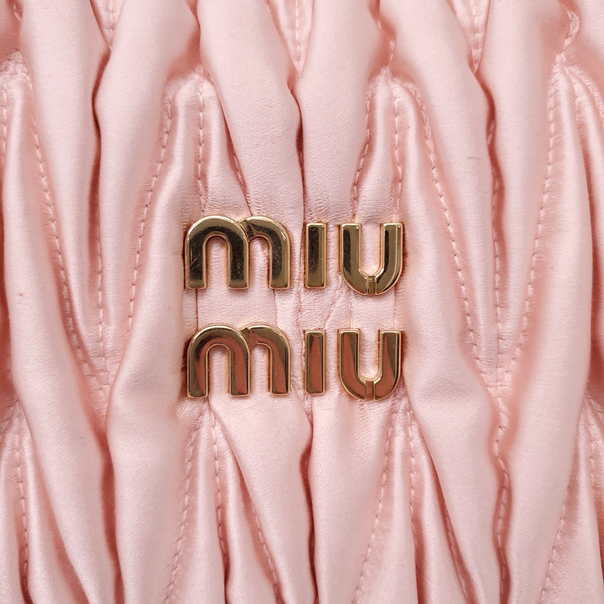 MIU MIU PINK SATIN MINI WANDER BAG