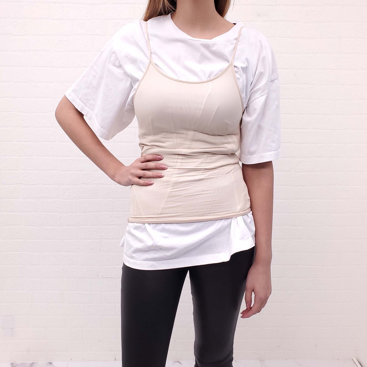 MM6 MAISON MARGIELA WHITE LAYERED T-SHIRT - SIZE S