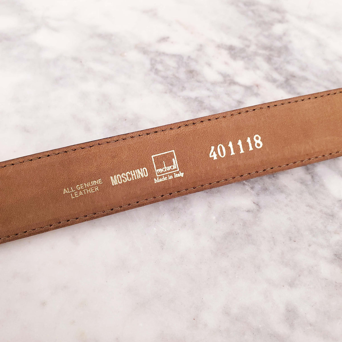 MOSCHINO BROWN VINTAGE BELT WITH HEART - SIZE S