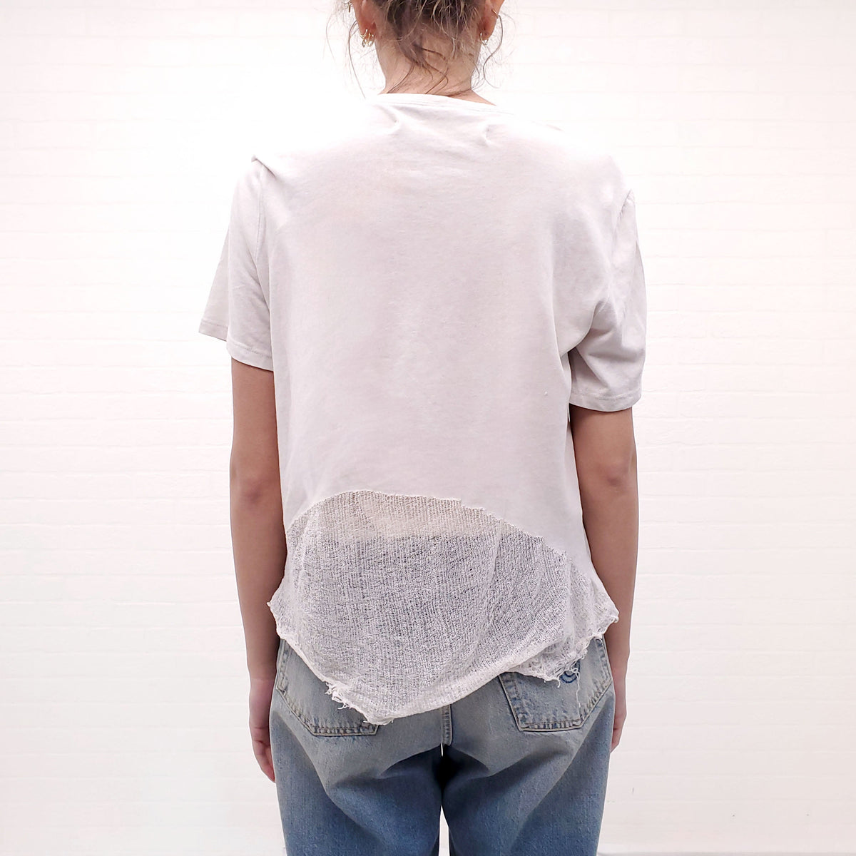 RAQUEL ALLEGRA CREAM WHITE T-SHIRT - SIZE 0