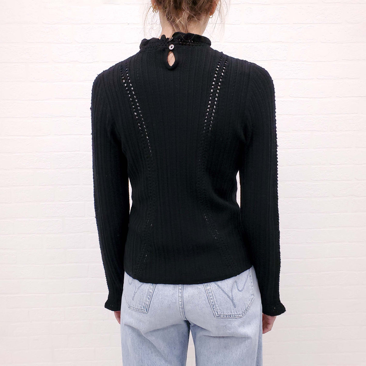 SEA NEW YORK BLACK KNIT SWEATER - SIZE L
