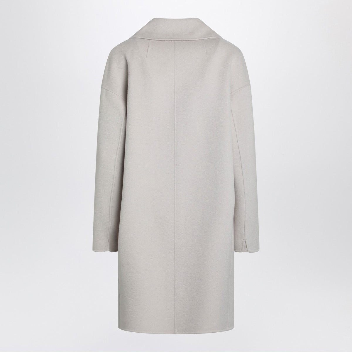 S Max Mara Sand-Coloured Midi Coat In Wool Drap Women