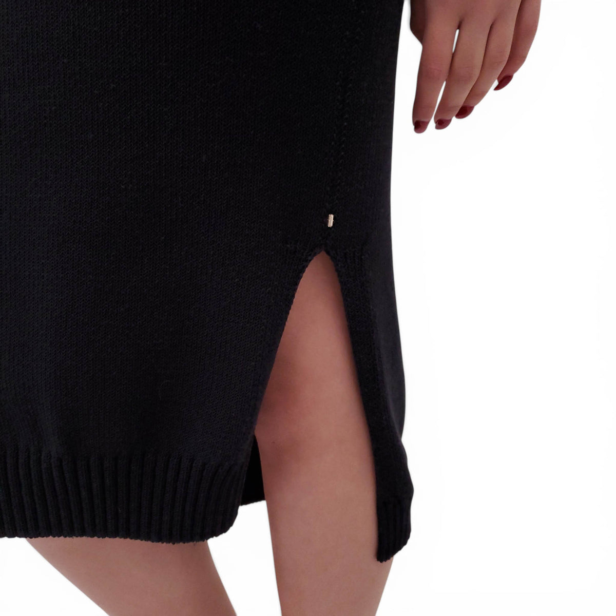 SPORTMAX BLACK COTTON BLEND KNIT SKIRT - SIZE M