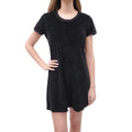 SUZIE KONDI BLACK VELVET T-SHIRT DRESS - SIZE M