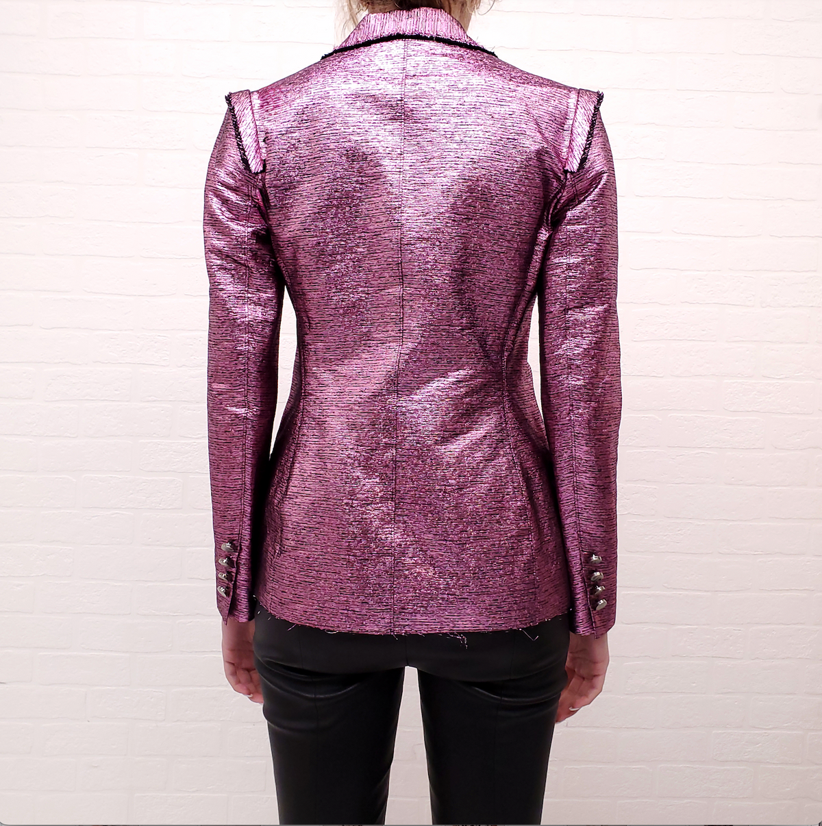 LANVIN PINK METALLIC BLAZER - SIZE 38