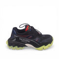 VALENTINO BLACK AND GREEN TRACK SNEAKERS - SIZE 40.5