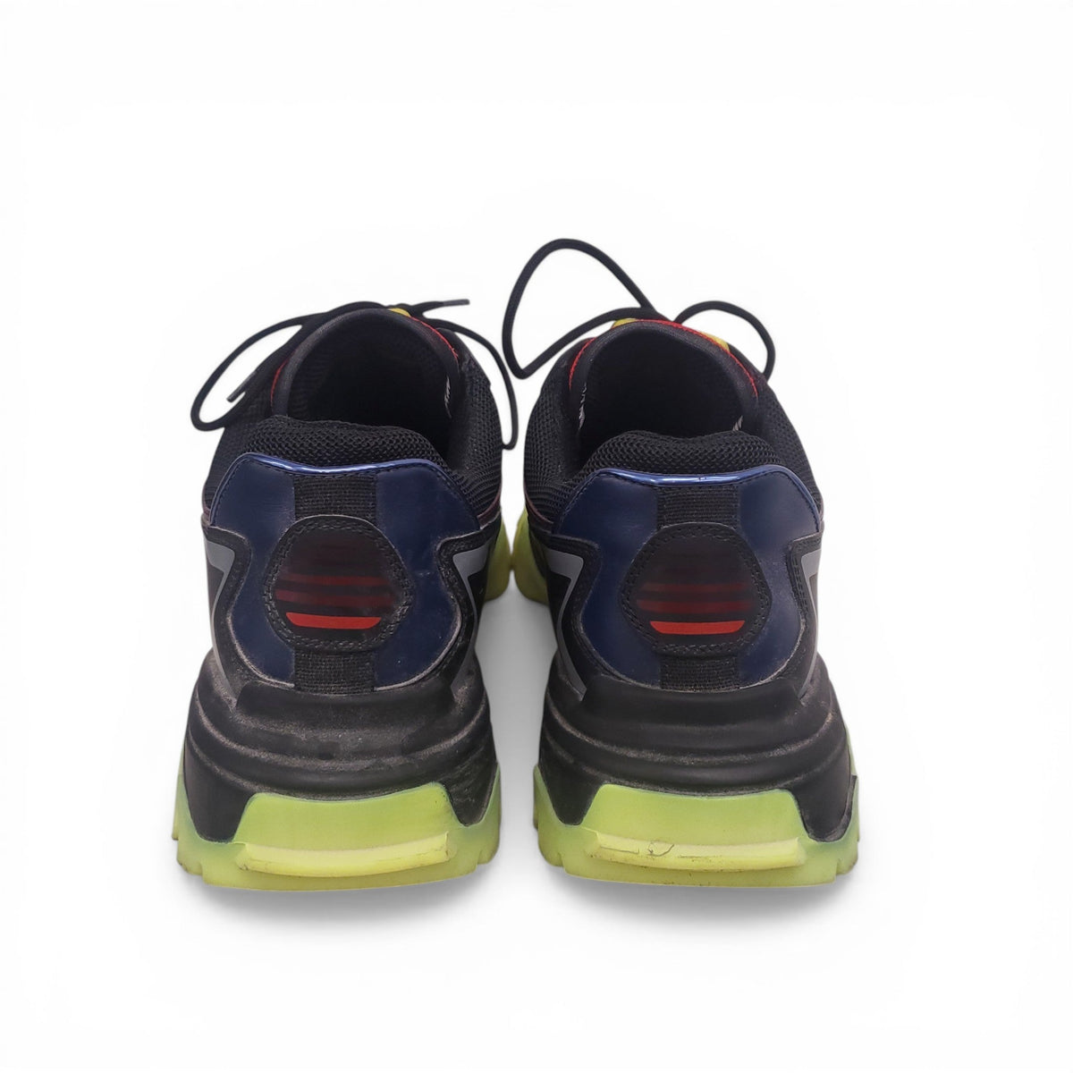VALENTINO BLACK AND GREEN TRACK SNEAKERS - SIZE 40.5
