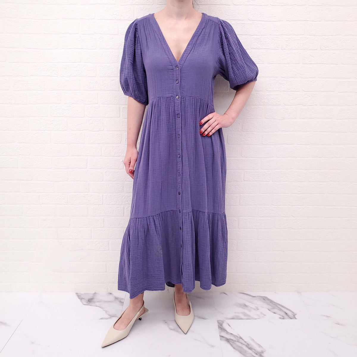 XIRENA PURPLE LENNOX DRESS - SIZE M