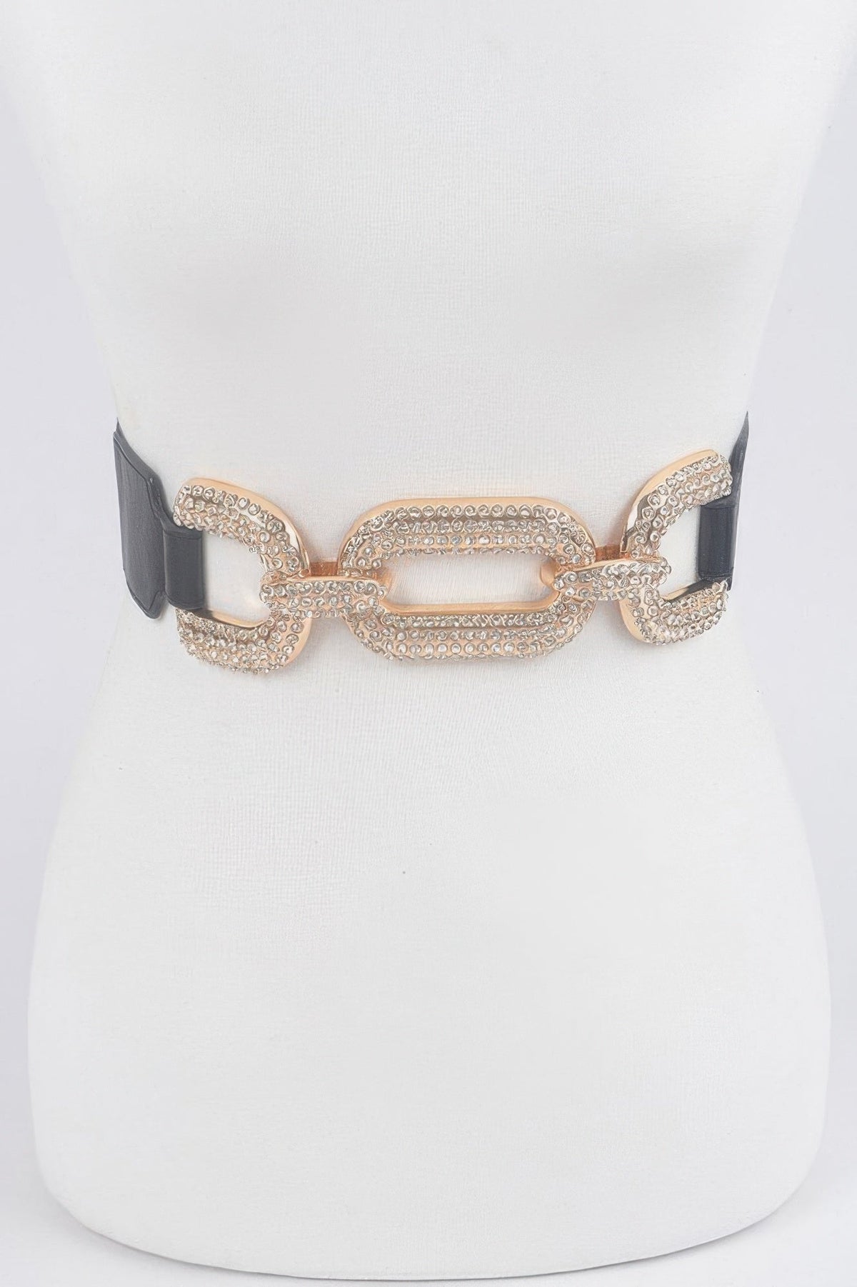Metal W/rhinestone Elastic Waist Belt