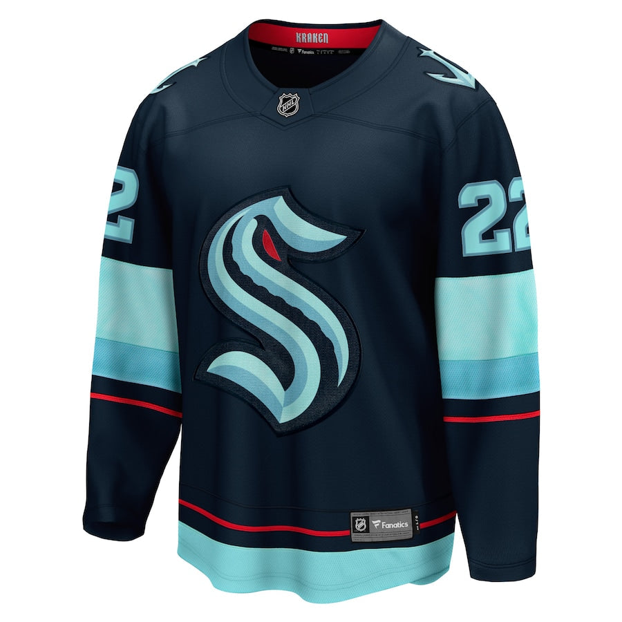 Men's Seattle Kraken Oliver Bjorkstrand Fanatics Deep Sea Blue Home Breakaway Player Jersey