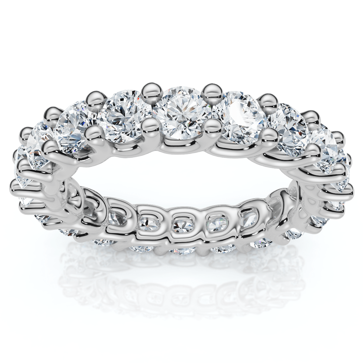 2 1/2Ct Diamond U Prong Eternity Ring in 14k Gold or Platinum Lab Grown