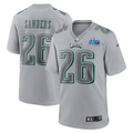 Men's Philadelphia Eagles Miles Sanders #26 Gray Super Bowl LVII Patch Atmosphere Fashion Game jersey