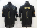 Men's New England Patriots Cam Newton #1 Black Game Player jersey