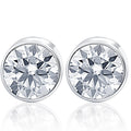 .25Ct Round Brilliant Cut Natural Quality VS2-SI1 Diamond Stud Earrings in 14K Gold Round Bezel Setting