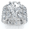 15Ct TW Diamond Eternity Engagement Wedding Ring Set 14k White Gold Lab Grown