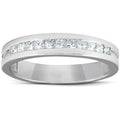 1/2ct Princess Cut Diamond Mens Wedding Ring 14K White Gold Size Selectable