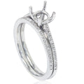 1/5ct Pave Cathedral Diamond Engagement Ring Setting 14K White Gold Size Selectable