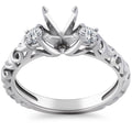 1/4CT Vintage Diamond Engagement Ring Setting 14K White Gold Size Selectable