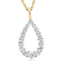 1/2Ct Pear Shape Lab Grown Diamond Pendant 10k White or Yellow Gold Necklace