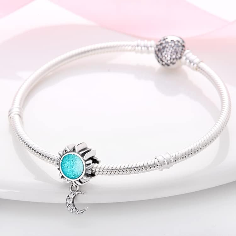 Blue Sun Moon Charm