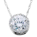 1/2ct Diamond Halo Pendant 14K White Gold Lab Grown
