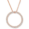1/2ct Circle Diamond Pendant 14K Rose Gold