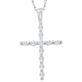 1/5Ct Diamond Cross Pendant 10k White Gold 18" 10k Gold Necklace