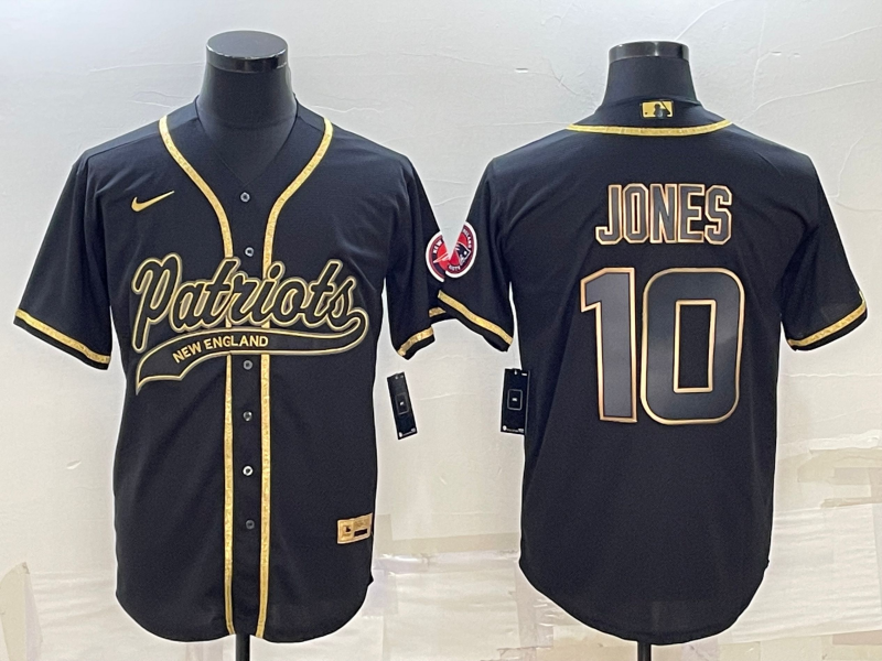 Men's New England Patriots Mac Jones #10 Black Game jersey Joint Edition