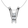 1/2Ct Three Stone Diamond Pendant Gold Women's 18" Necklace Lab Grown