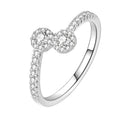 Double Cluster Crystal Band Ring
