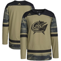 Men's Columbus Blue Jackets Camo Military Appreciation Team Authentic Practice Blank jersey