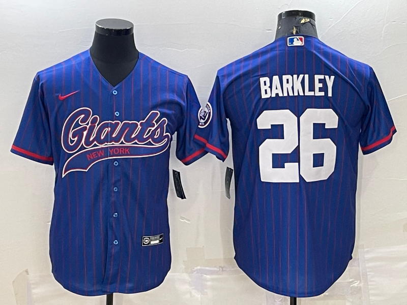 Men's New York Giants Saquon Barkley #26 Blue Player jersey Joint Edition