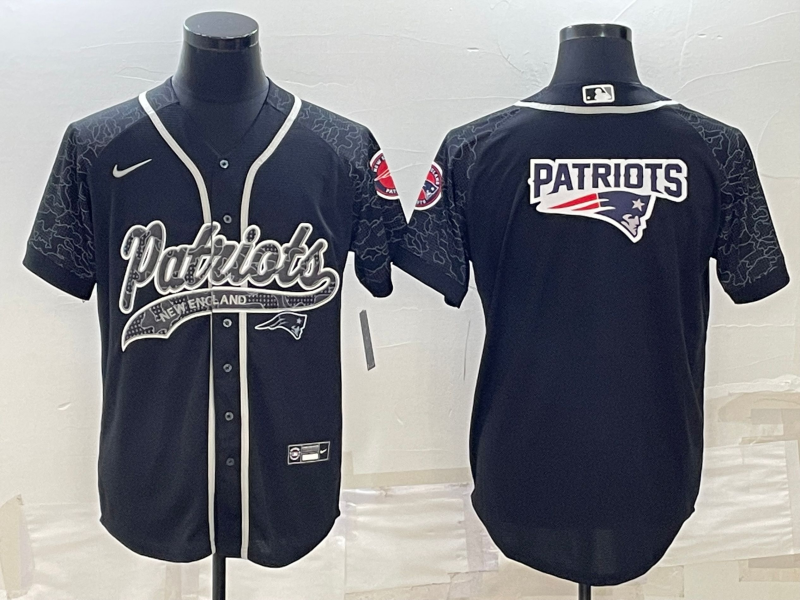 Men's New England Patriots Black RFLCTV Limited jersey