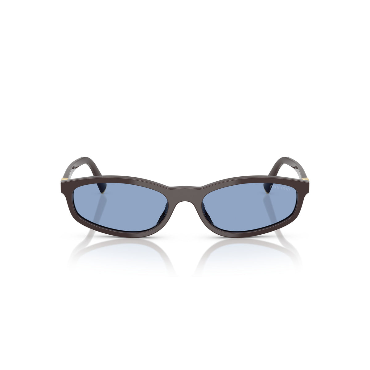 0Mu A06S Rectangular Acetate Sunglasses with Gold Accents