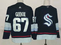 Men's Seattle Kraken Morgan Geekie #67 Deep Sea Blue Home Breakaway Player jersey
